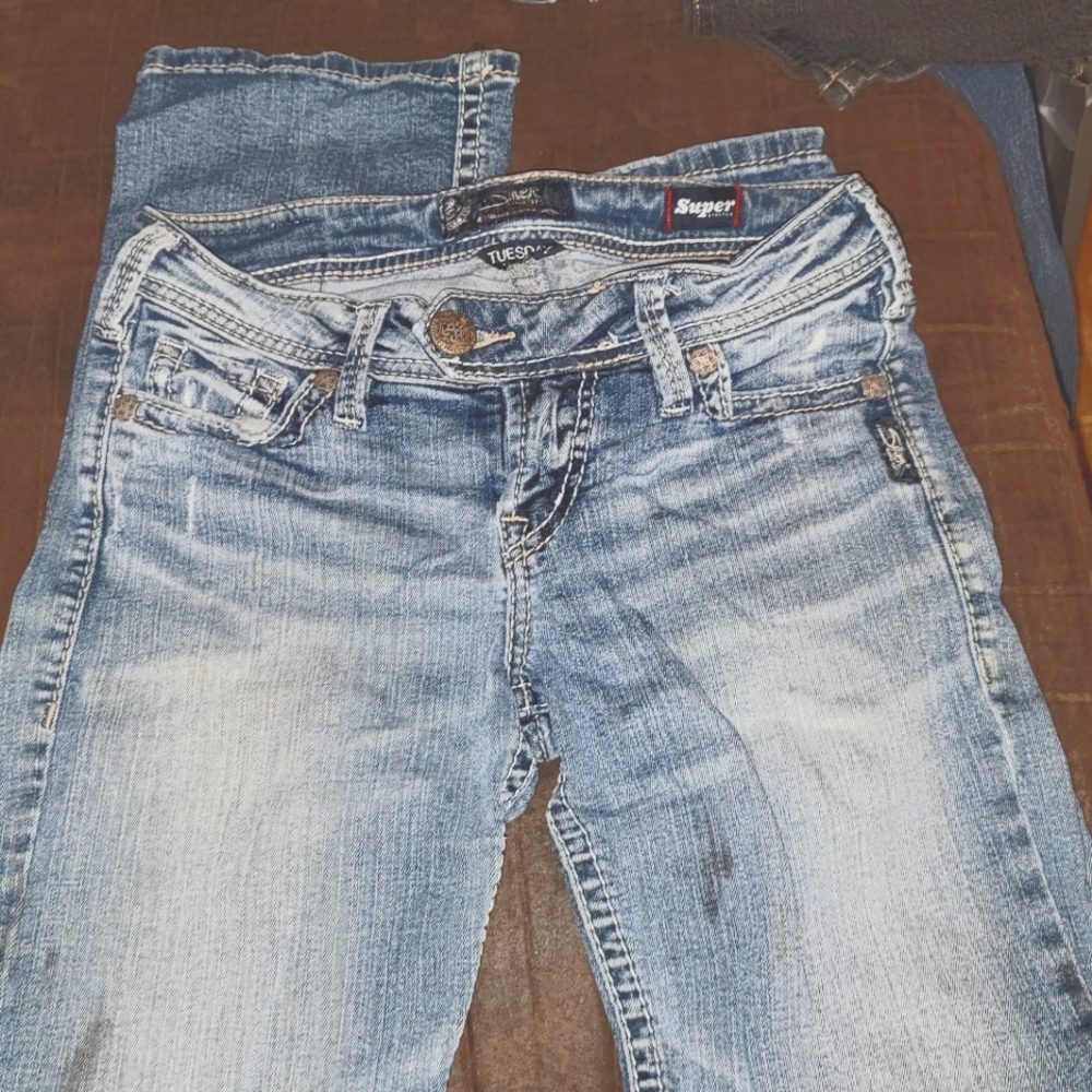 Well loved silver jeans
